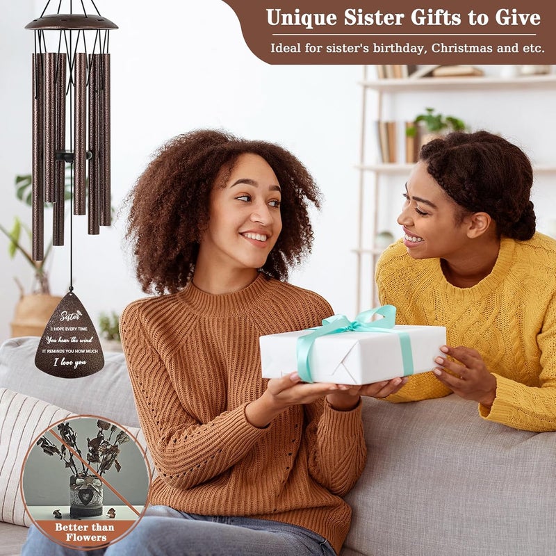 Soopau Sister Gifts, 32" Bronze Wind Chimes Sister Gifts for Women, Gifts for Sister, Sisters Gifts from Sister, Gifts for Sister in Law, Best Sister Ever Gifts - Image 2
